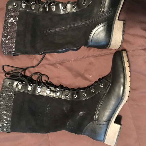 Shoes - Black tie up boots